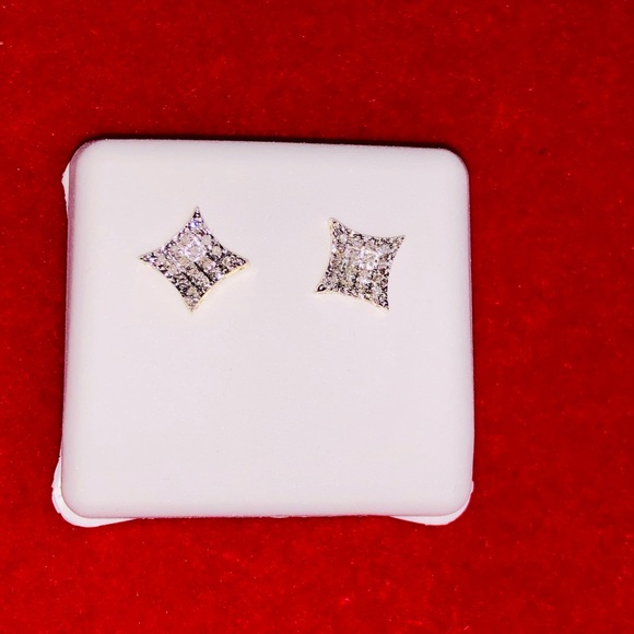 10k solid real gold real diamond kite earrings, FREE APPRAISAL, not plated, SALE - Picture 6 of 8